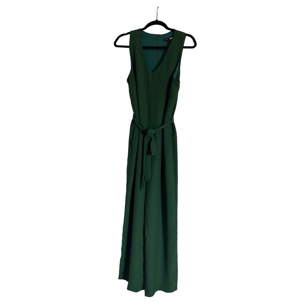 Banana Republic Green Sleeveless Jumpsuit Women's Size 8 V-Neck Career Party